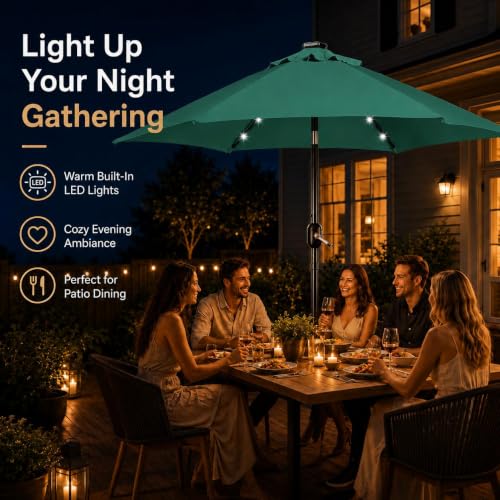 7.5FT Solar Patio Umbrella w