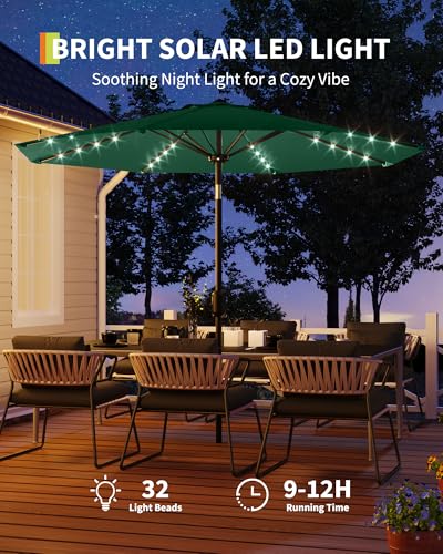 9 ft Patio Umbrella with Solar Lights