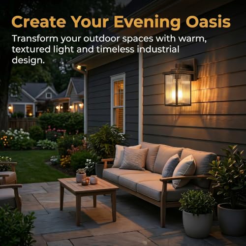 Black Brush Gold Porch Light