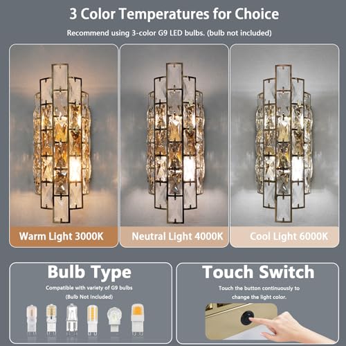 Gold Crystal Wall Sconces Lighting