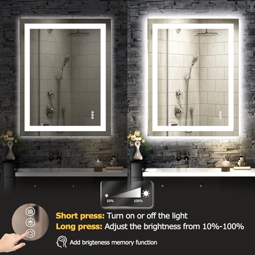 28"X32" LED Bathroom Mirror with Lights