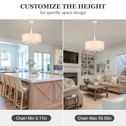 5 Light Drum Chandelier for Dining Room