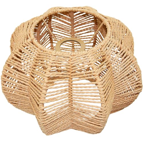 Hanging Light Rattan Lamp Shade Boho Lampshades for Rattan Pendant Lights Ceiling Light Table Lamps Floor Hanging Lights Plug in Pendant Light Wall Sconce