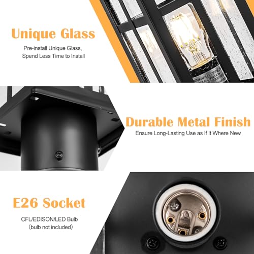 2 Pack Outdoor Post Light Electric (2 Count)