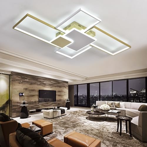 Modern Ceiling Lights for Living Room Gold Geometric LED Ceiling Light Flush Mount