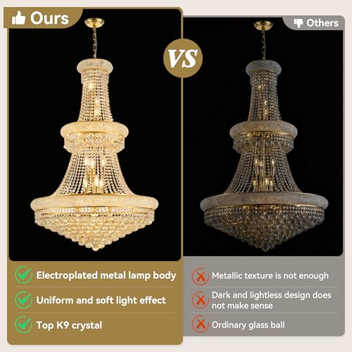 32" W 27 Light Luxury Foyer Chandeliers