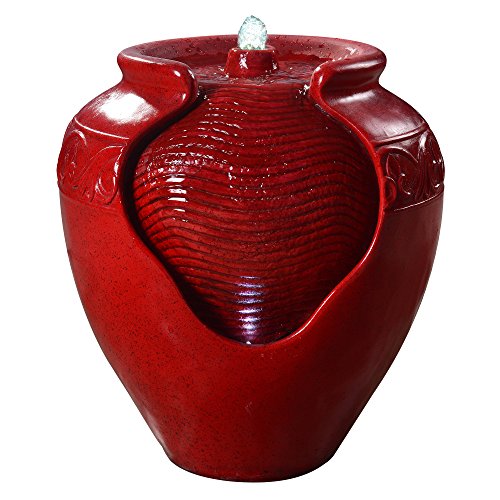 Outdoor Pot Fountain with LED Lights and Pump