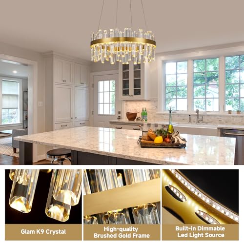 Modern Gold Crystal Led Chandelier