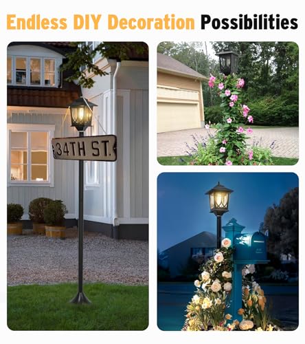 63" Solar Lamp Post Light 2 Pack