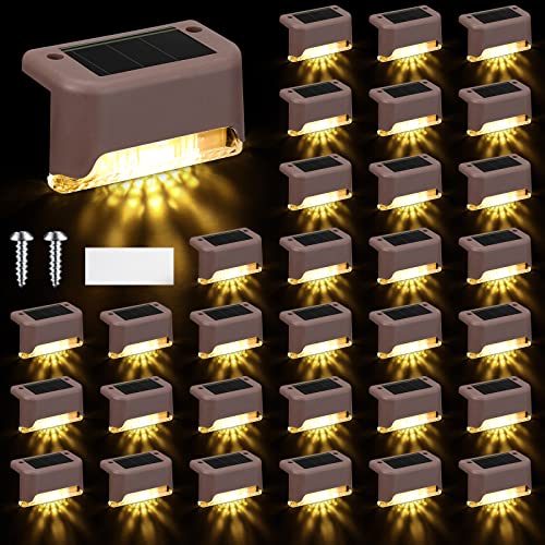 32 Pcs Solar Deck Step Lights Outdoor (32 Count)
