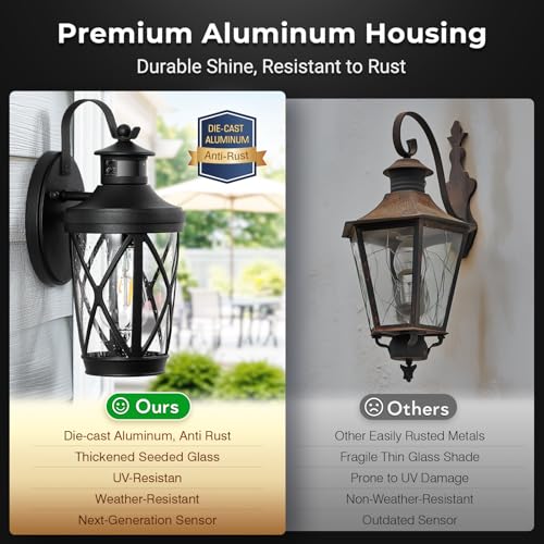 Black Outdoor Light Fixture Wall Lantern (Black / 1-Pack)