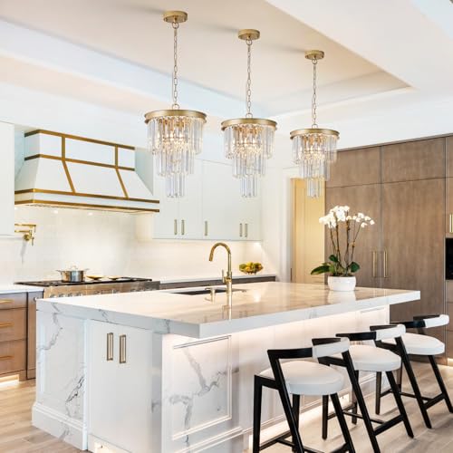 12" Modern Crystal Chandeliers (3 Count)