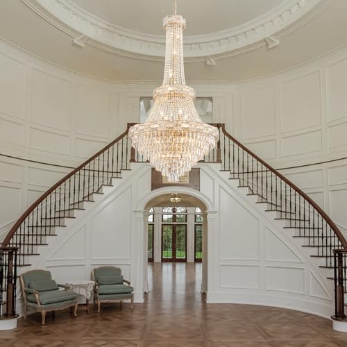 25 Light Gold Crystal Chandelier