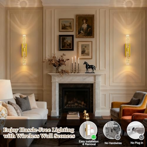 15 Inch Battery Operated Wall Sconces Set of two with 5000mAh Battery (2 Count)