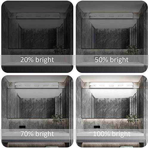 Dimmable Chrome Bathroom Light Fixtures 5 Lights Modern LED Vanity Light Fixtures Acrylic Stainless Steel Chrome Bathroom Vanity Wall Lighting Over Mirror