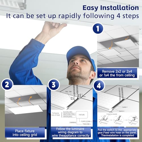 2 Pack 2x4 LED Flat Panel Light Drop Ceiling Fixture 5CCT Dimmable 9360LM (2 Count)