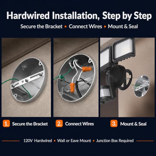LED Security Light 240° Dual PIR 100 FT Motion Sensor Outdoor