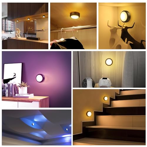 LED Puck Lights with Remote Control (6 Count)