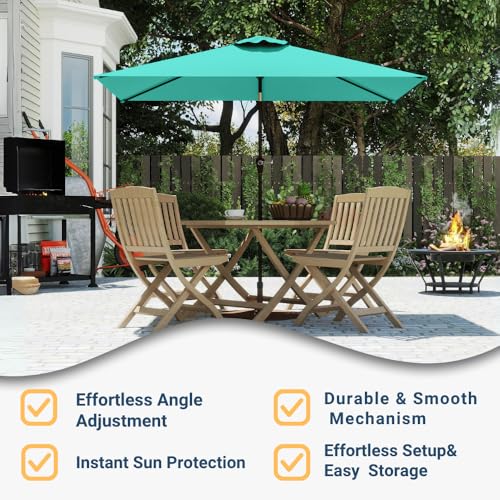 6.5' x 10' Rectangular Patio Umbrella Large Outdoor Market Umbrella w