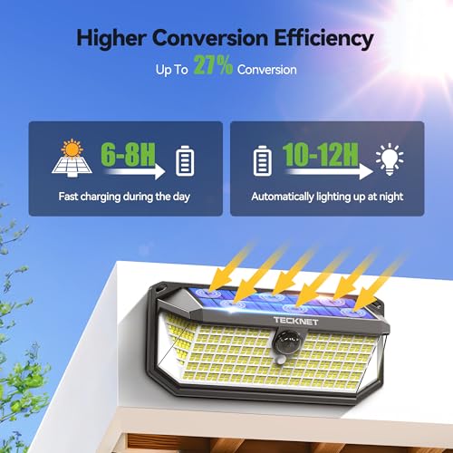 416 LED Solar Lights Outdoor Motion Sensor Waterproof 4200lm (6 Count)