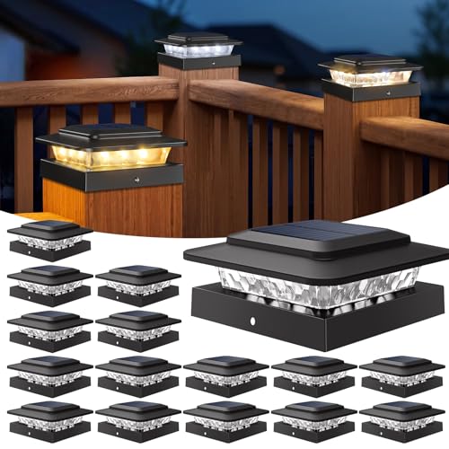 4x4 Solar Post Cap Lights Outdoor 16Pack (16 Count)
