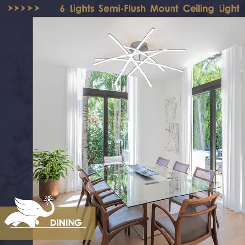 Semi Flush Mount Ceiling Light (6 Count)