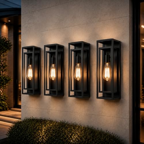 18 Inch 4 Pack Outdoor Wall Lantern Light Fixture (4 Count)