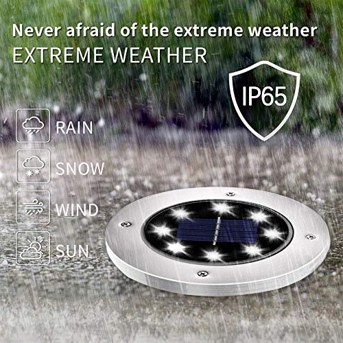 8Pack 4.6Inch Solar Ground Lights Outdoor (8 Count)