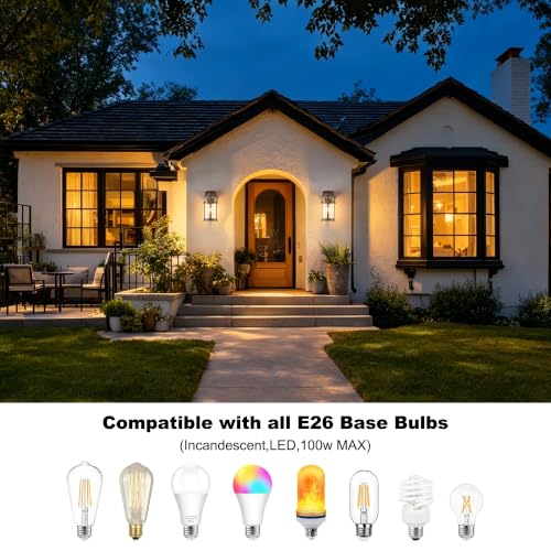 Dusk to Dawn Outdoor Wall Lights with GFCI Outlet