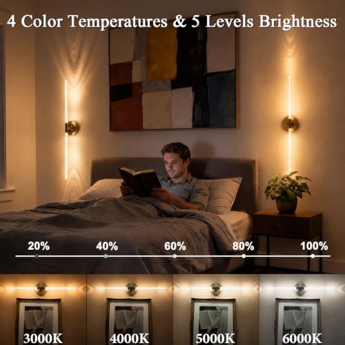 Rechargeable Wall Lights Battery Operated Sconce 2Pack (2 Count)