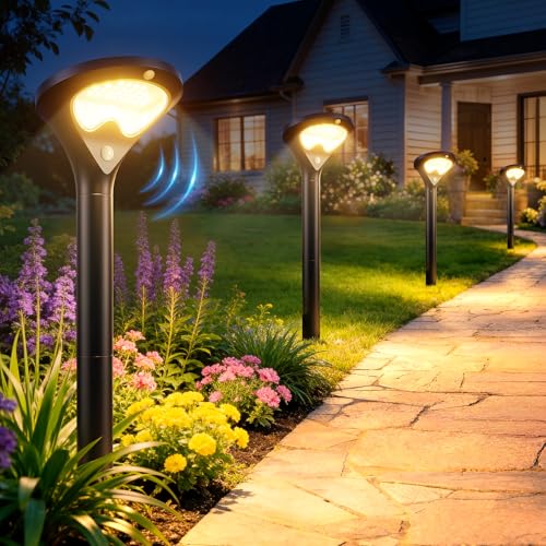 400LM Solar Pathway Lights Outdoor with Motion Sensor (4 Count)