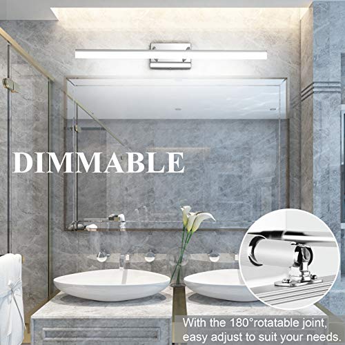 31.5in Dimmable Modern LED Vanity Lights for Bathroom Light Fixtures Over Mirror Chrome Adjustable Bath Lighting