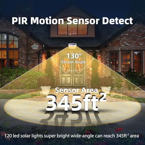 120 LED Solar Lights Outdoor Motion Sensor (6 Count)