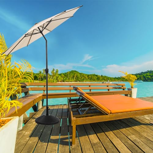 11FT Lyon Outdoor Patio Umbrella Outdoor Table Umbrella with Push Button Tilt and Crank Market Umbrella 8 Sturdy Ribs UV Protection Waterproof for Garden Deck Backyard Pool Beige