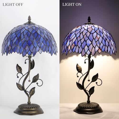 Tiffany Lamp Stained Glass Table Bedside Reading Light W12H19 inch
