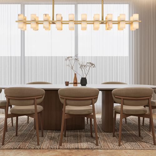 Alabaster Rectangular Chandelier for Dining Room