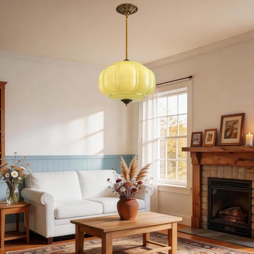 15 in Vintage Milk Glass Ceiling Light Fixture