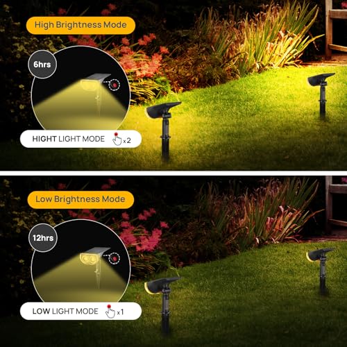 Solar Spotlights Outdoor Waterproof Dusk to Dawn Warm White 10 Pack (10 Count)