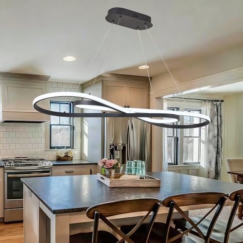 Black Snake Shaped Twist Dimmable Modern LED Pendant Chandelier