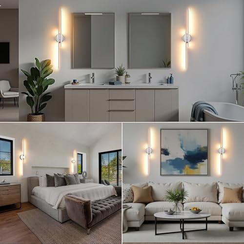 Wireless Battery Operated Wall Sconces with Remote (2 Count)