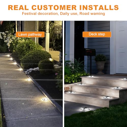 Solar Driveway Marker Lights Dock Marine Led Deck Outdoor 4 Pack (4 Count)