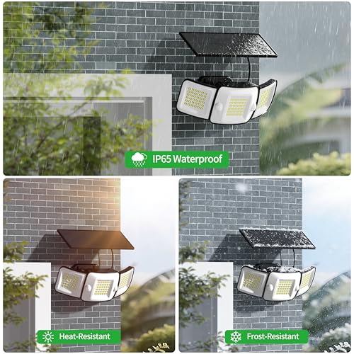 Solar Flood Lights Outdoor Waterproof 1200LM Dual Motion Sensor (2 Count)