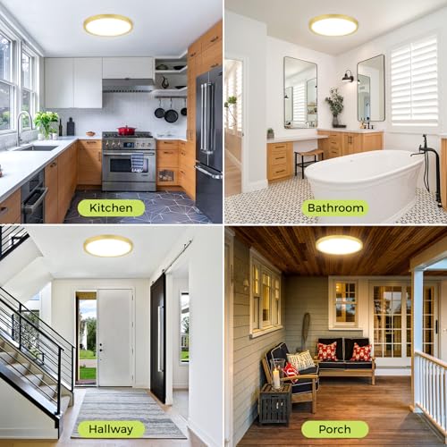LED Flush Mount Ceiling Light Fixture Golden