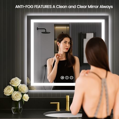 30"X30" LED Bathroom Mirror with Lights