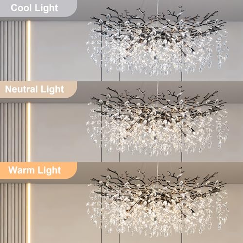 47" Black Crystal Chandelier