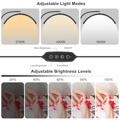 Professional Half Moon LED Desk Light for Nail Techs & Artists