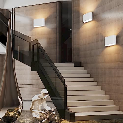 Modern LED Wall Sconces 1 Pack Hardwired Interior Wall Lights Indoor Aluminum Up and Down Wall Mount Light for Living Room Bedroom Hallway Corridor Warm White 3000K