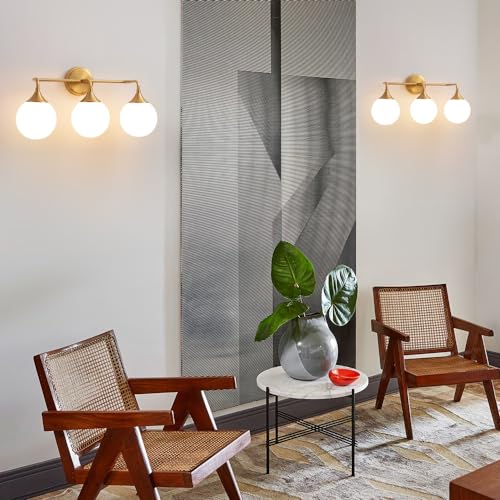 Brushed Gold Bathroom Light Fixtures Over Mirror Vanity 3