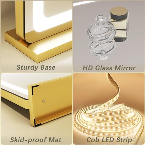 Gold Vanity Mirror with Lights