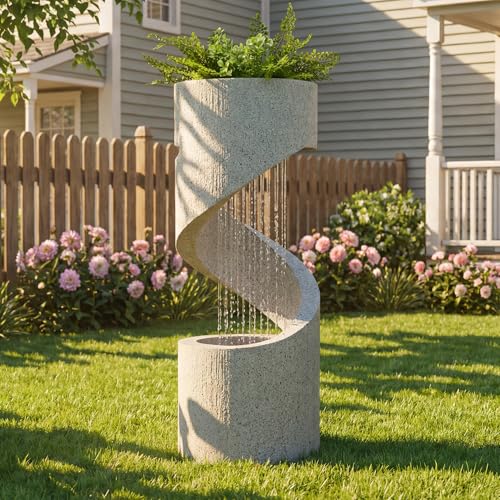 Outdoor Water Fountain with LED Light